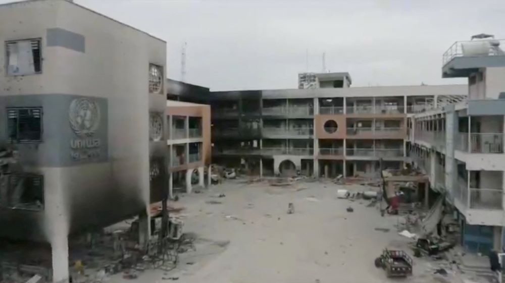 A damaged UNRWA school, amid the ongoing conflict between Israel and Hamas, Gaza City, Feb. 19, 2024. (Screengrab/UNRWA/Reuters)