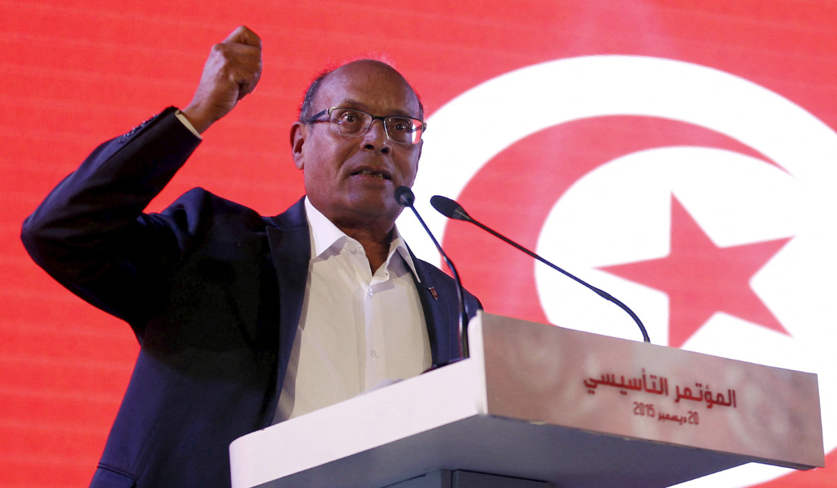 Former Tunisian President Moncef Marzouki speaks at a meeting to launch his new political party in Tunis, Tunisia December 20, 2015. (REUTERS)