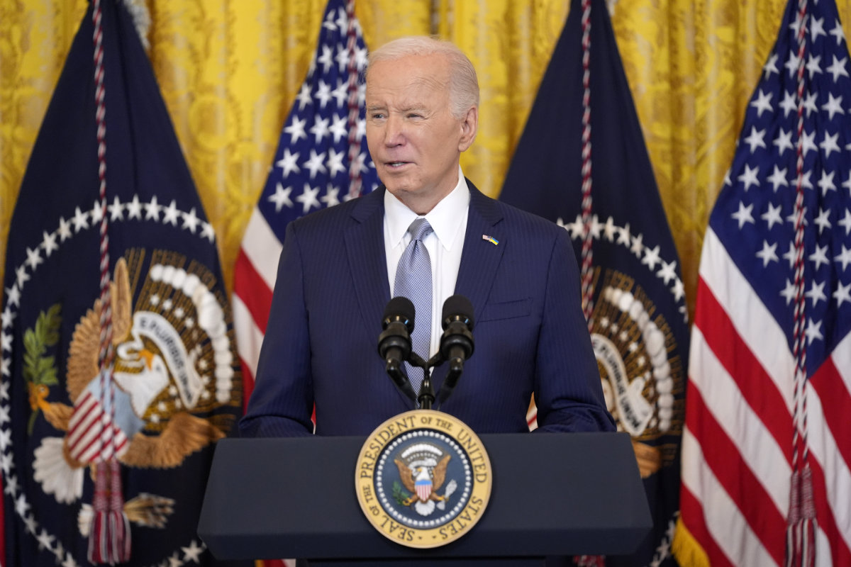President Joe Biden will discuss with Congress leaders the “urgency” of passing the aid package as well as legislation to keep the federal government operating through the end of September. (AP/File)