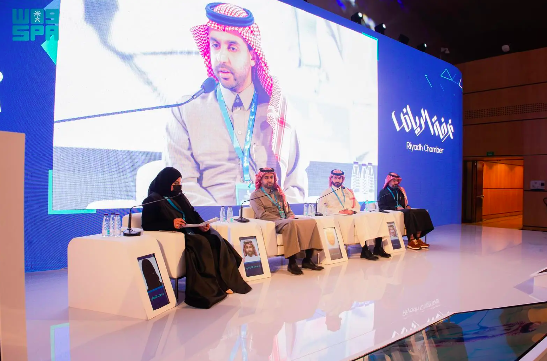 Mohammed Al-Khuraisi, the executive vice president of strategy and business intelligence at GACA, speaking at the third economic symposium organized by the Riyadh Economic Forum. SPA