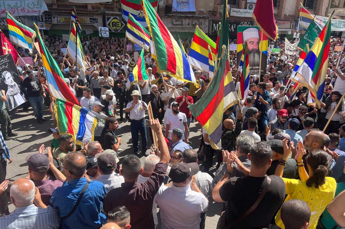 Last August, steep gasoline prices sparked mass protests across Sweida, a province that had largely been spared the 2011 violence in Syria. (File/AFP)