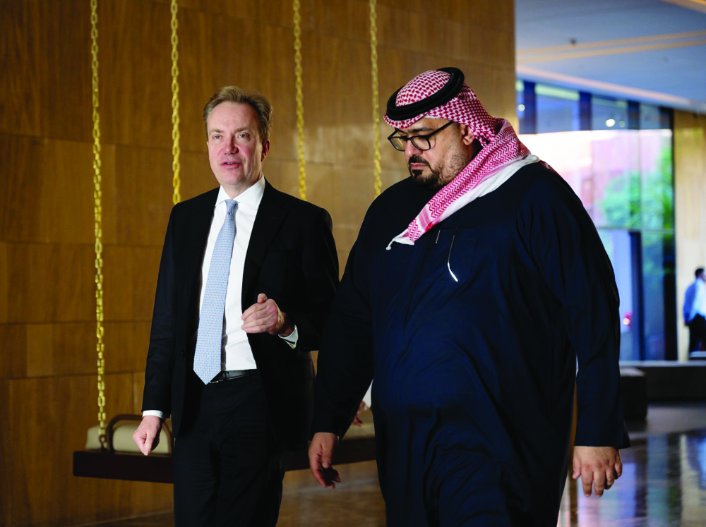 Faisal Al-Ibrahim hosted Borge Brenda in Riyadh. (SPA)