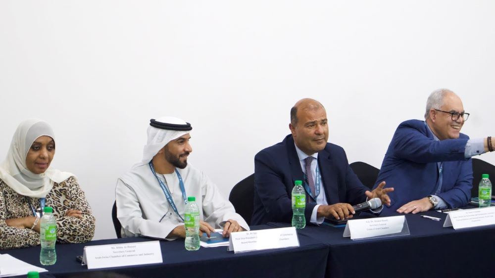 Secretary-general of the Union of Arab Chambers Khaled Hanafy, 2nd right, at the 13th World Trade Organization Ministerial Conference in Abu Dhabi. (Supplied)