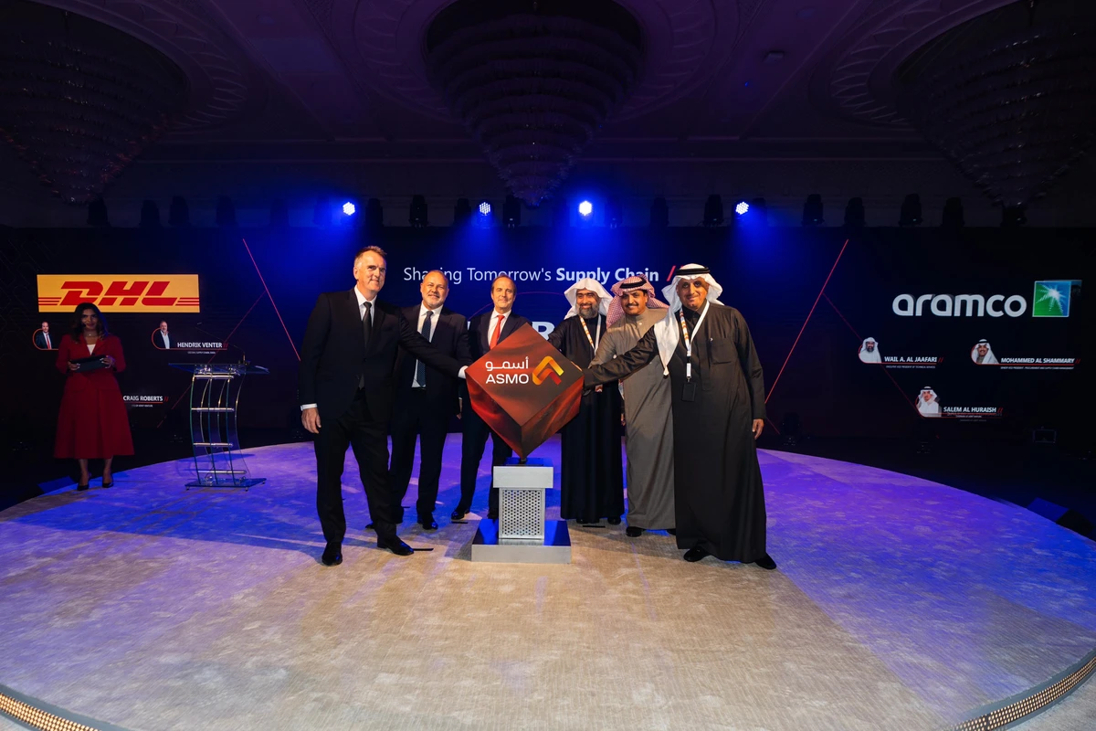 Left to rigth: Craig Roberts, CEO ASMO; Hendrik Venter, CEO DHL Supply Chain Europe, Middle East and Africa; Oscar de Bok, CEO DHL Supply Chain; Wail Al Jaafari, executive vice president of Technical Services Saudi Aramco; Mohammad Al Shammary, senior vice oresident of Procurement and Supply Chain Management Saudi Aramco; Salem Al Huraish, chairman of ASMO. Supplied