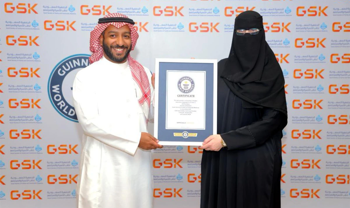 The Guinness World Record recognizes the largest number of pledges gathered in 24 hours for the shingles awareness campaign.