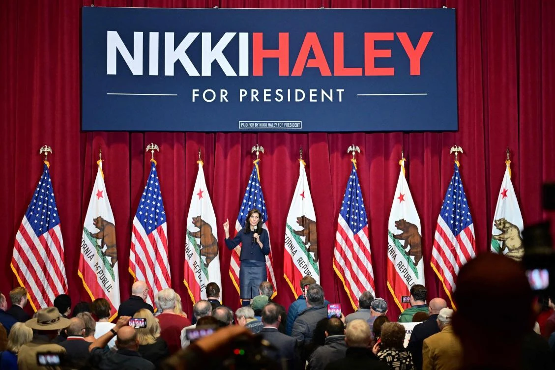US Republican presidential hopeful Nikki Haley said she would press ahead with her long-shot challenge to former US President Donald Trump. (AFP)
