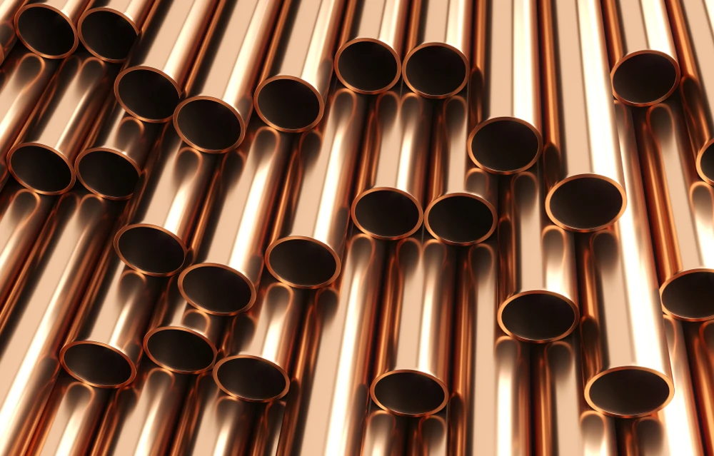 Three-month copper on the London Metal Exchange was up 0.2 percent to $8,206 per tonne at 2:30 p.m. Saudi time. Shutterstock