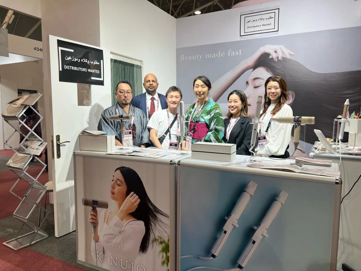 Traveling From Tokyo, the team for hair tools brand Kinujo prides themselves on their luxury hot tools that promote healthy hair with its Silk Plate technology. (Arab News)