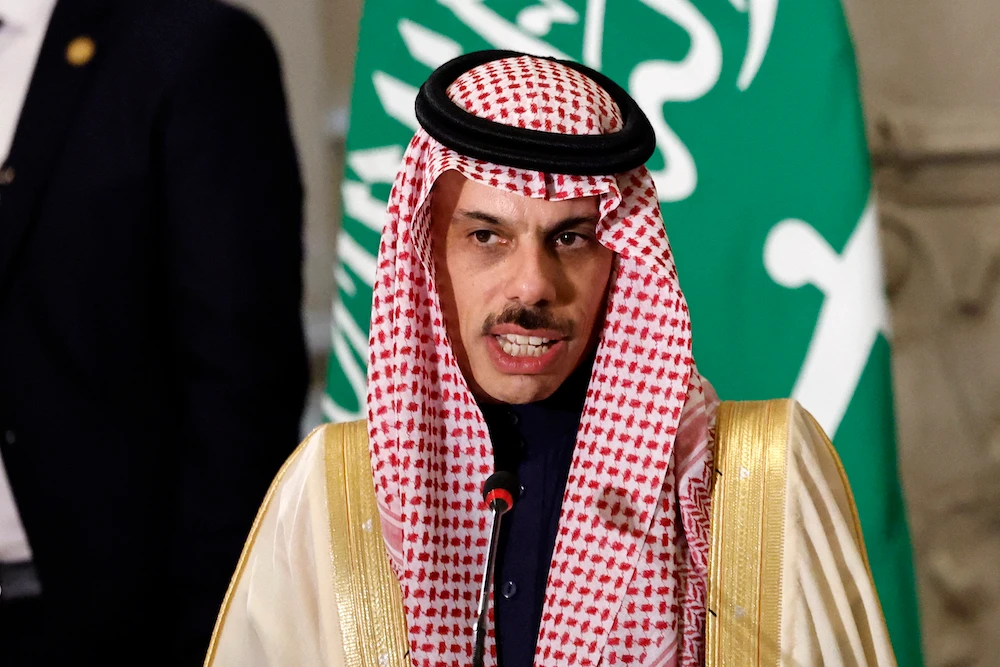 Saudi Foreign Minister Prince Faisal bin Farhan speaks during a press conference. (File/AFP)Saudi Foreign Minister Prince Faisal bin Farhan speaks during a press conference. (File/AFP)