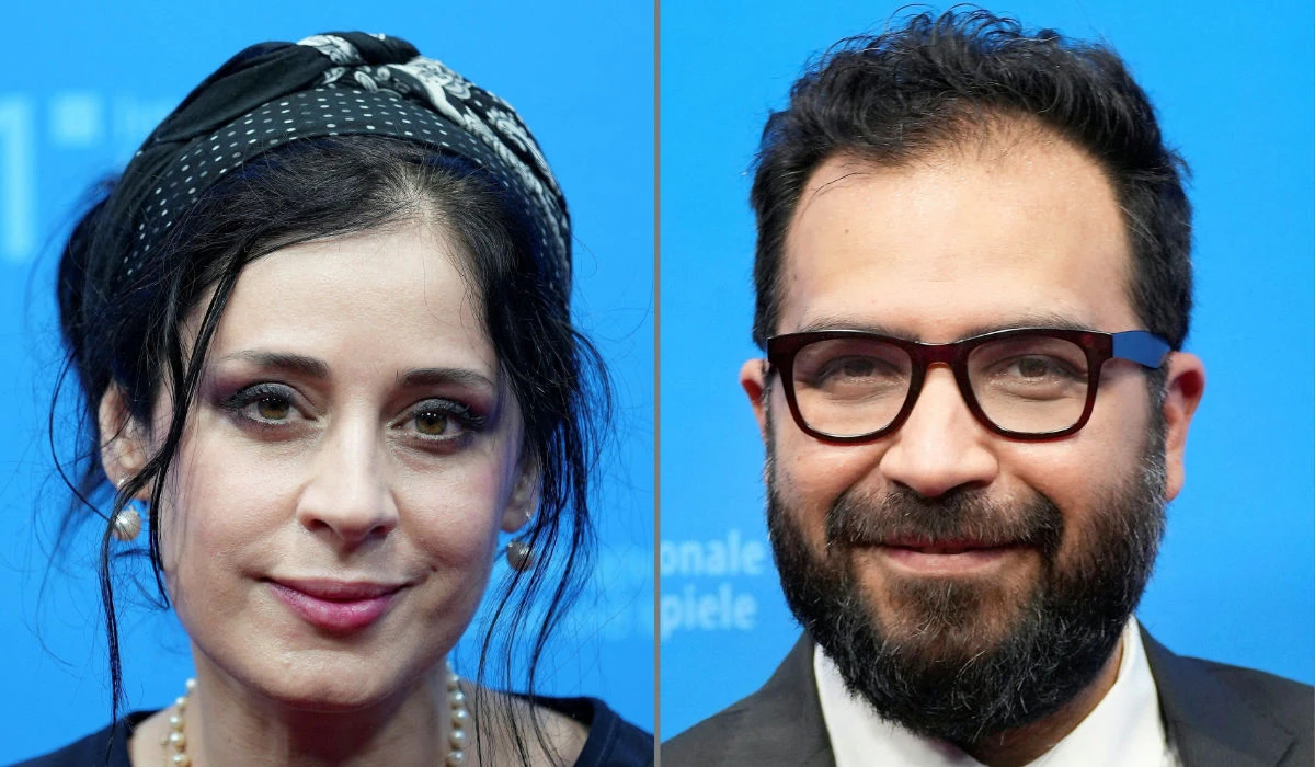 This combination of file photos created on February 1, 2024 shows Iranian actress Maryam Moghaddam (L) and Iranian film director Behtash Sanaeeha (R), both posing during the 'Berlinale Summer Special' film festival in Berlin, Germany on June 18, 2021. (AFP)