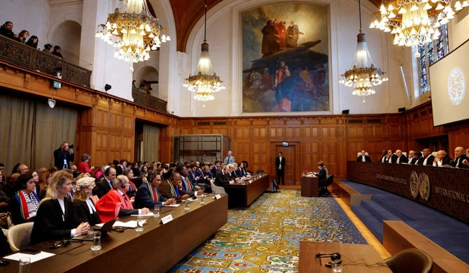 Judges at the International Court of Justice (ICJ) rule on emergency measures against Israel following accusations by South Africa that the Israeli military operation in Gaza is a state-led genocide, in The Hague, Netherlands, January 26, 2024. (REUTERS/File)