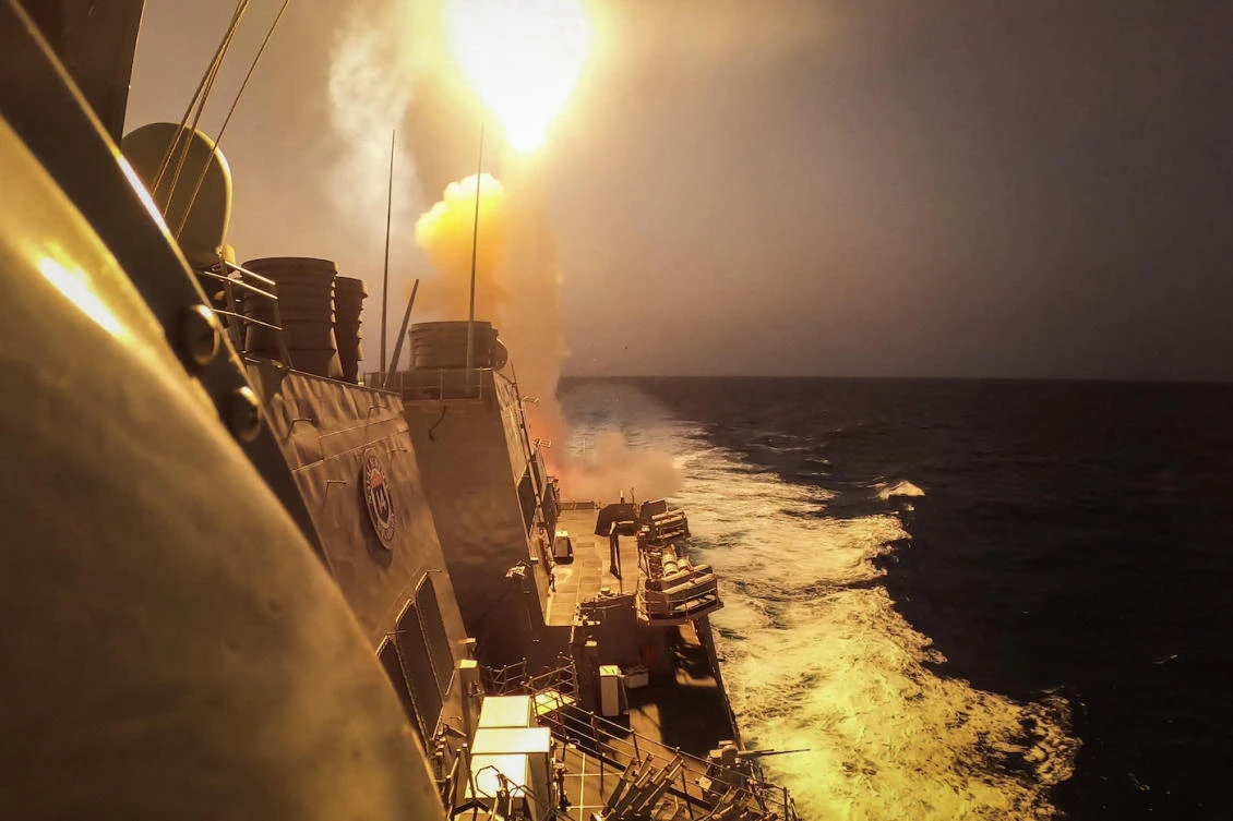 US forces in the Red Sea have “successfully conducted five self-defense strikes” to foil Houthi attacks by land and sea. (File/AFP)