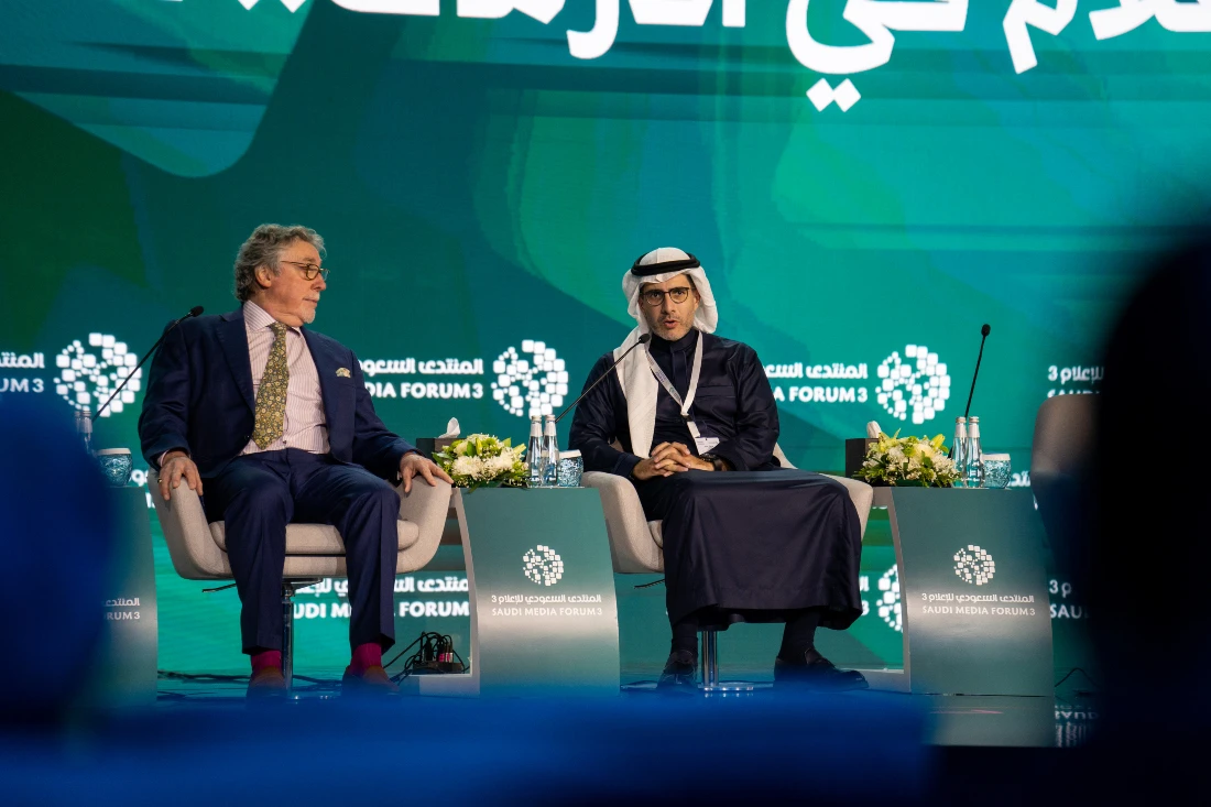 Seasoned industry experts took the stage to discuss the role of the media during global crises during the third Saudi Media Forum in Riyadh. (AN Photo: Abdulrhman Bin Shalhuob)