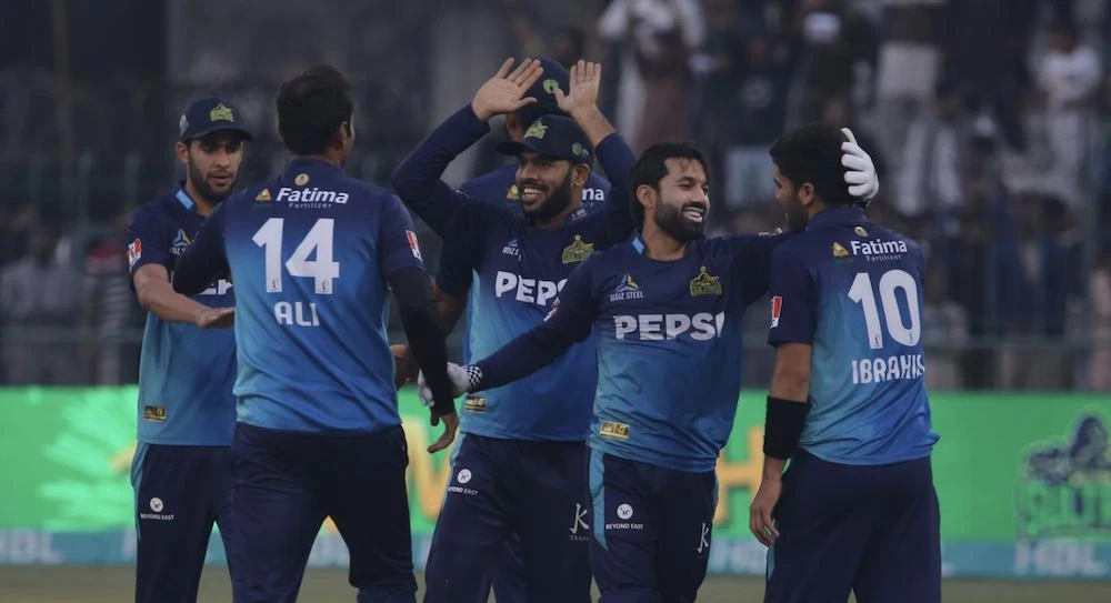 Table-topping Multan Sultans (pictured) rounded off their home leg of the Pakistan Super League by handing Quetta Gladiators a first defeat on Sunday. (X/@MultanSultans)