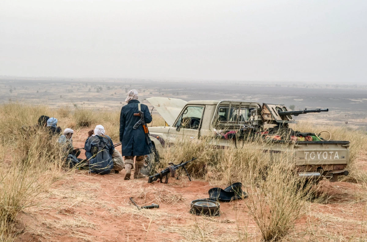 File photo showing Malian militants in a deserted place of the Meneka region in Mali. (AFP)