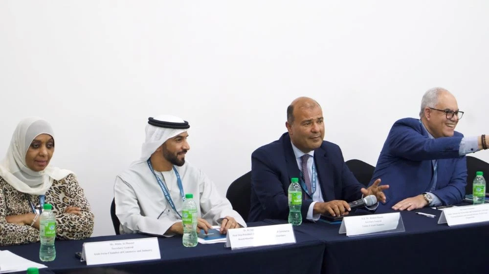 Secretary-general of the Union of Arab Chambers Khaled Hanafy, 2nd right, at the 13th World Trade Organization Ministerial Conference in Abu Dhabi. (Supplied)