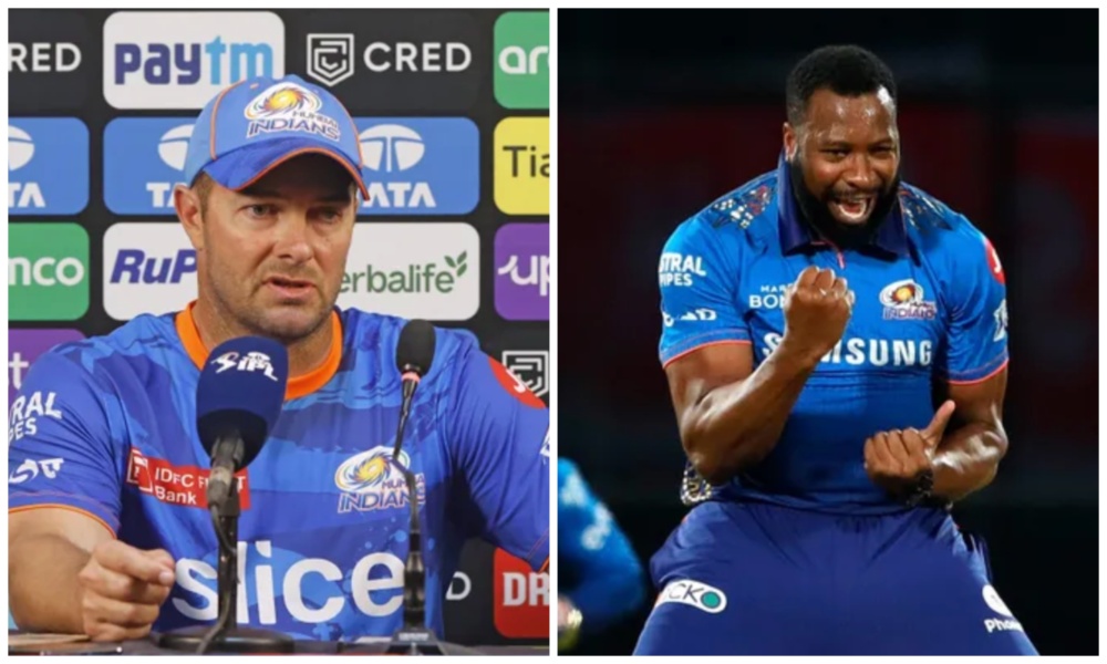 West Indies legend Kieron Pollard (R) can play a big role in ensuring Mumbai Indians win the Indian Premier League this year, according to head coach Mark Boucher (L). (Mumbai Indians/File Photos)