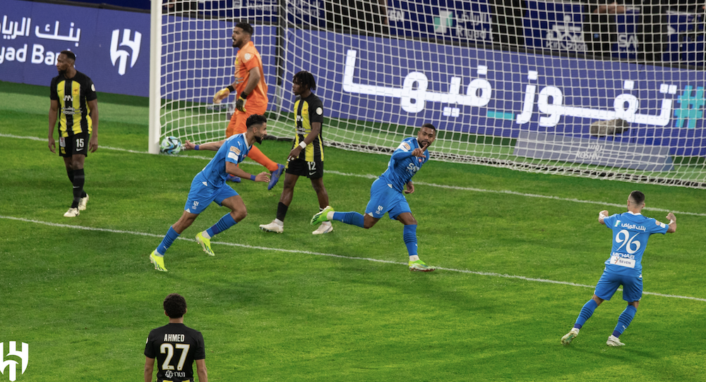 Neymar on Friday watched in delight as Al-Hilal came from behind to defeat Al-Ittihad 3-1 to take a giant step toward a 19th Saudi Pro League trophy. (X/@AlHilal_FC)