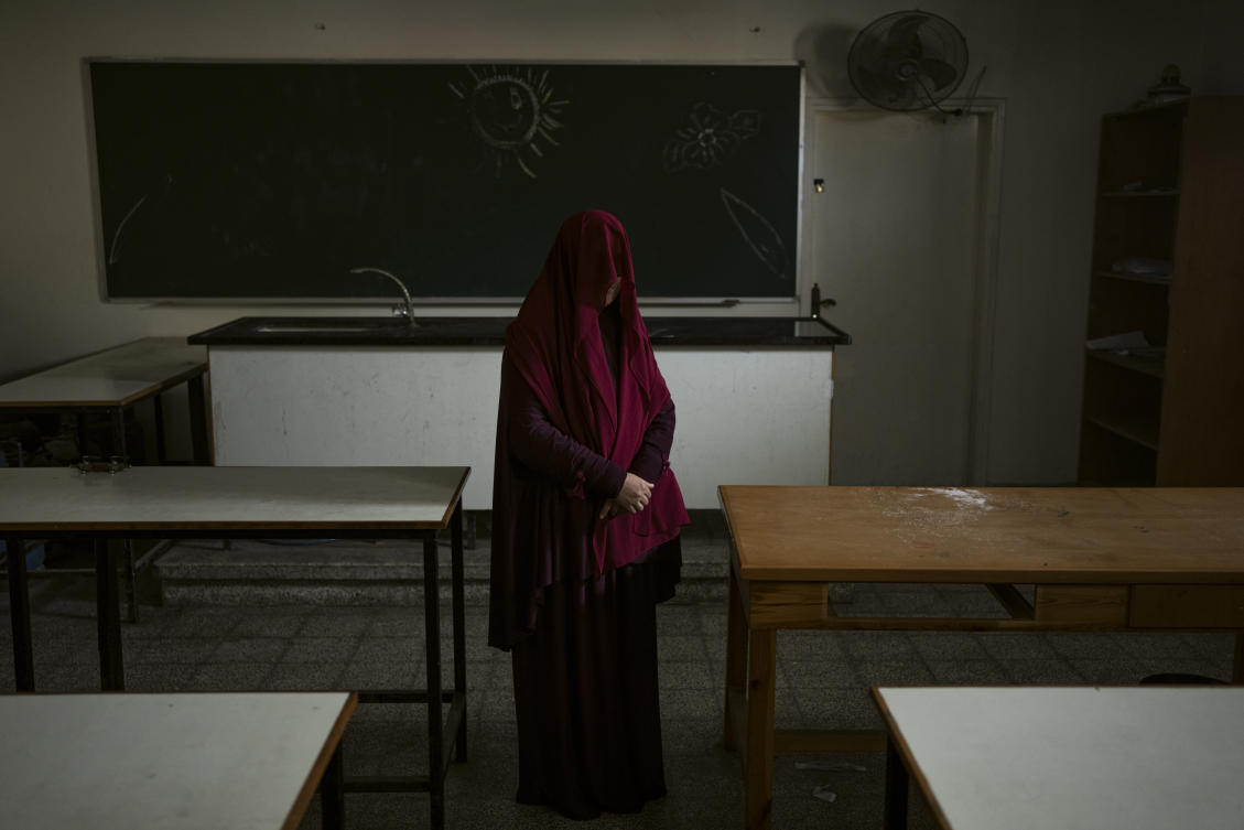 Nabela, above, said she was shuttled between facilities inside Israel in a coed group before arriving at Damon Prison in the north, where she estimated there were at least 100 women. (AP)