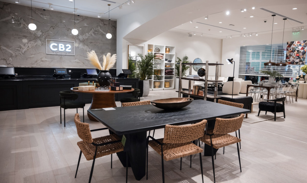 CB2’s Jeddah store offers a unique selection of furniture and décor.