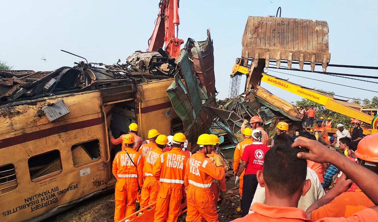 Members of the National Disaster Response Force (NDRF) conduct rescue operation at the site of train crash in Vizianagaram district of India's Andhra Pradesh state on October 30, 2023. (AFP/File_