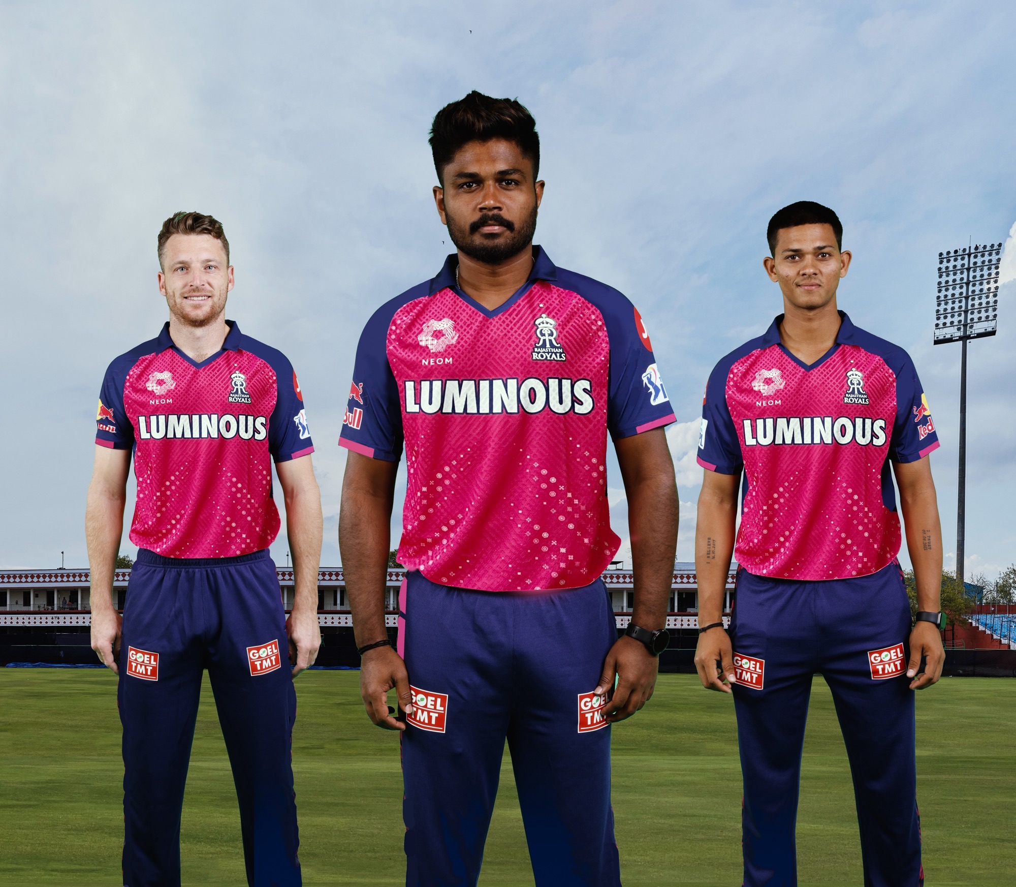 Rajasthan Royals will sport NEOM’s corporate brand logo on the chest of all official team clothing during the India Premier League in 2024 and 2025. (Supplied)