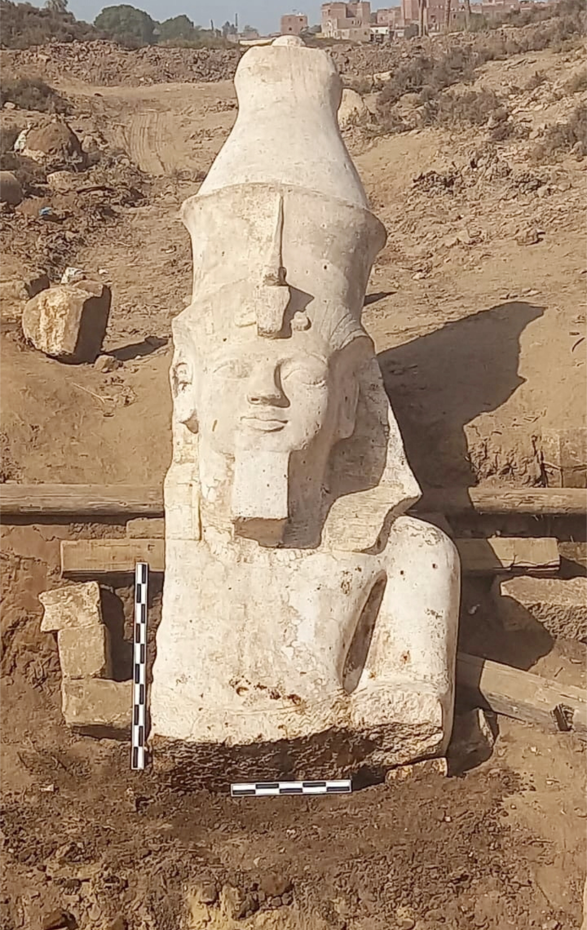 Archaeologists in Egypt unearth section of large Ramses II statue