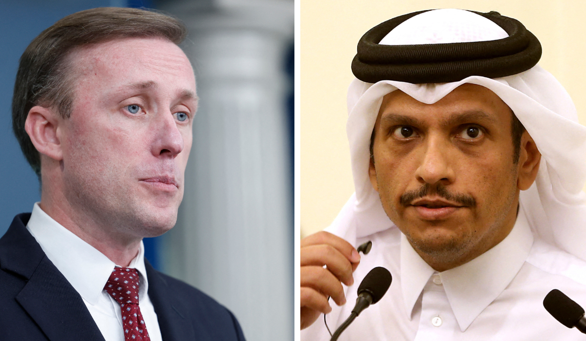 White House National Security Adviser Jake Sullivan (L0 and Qatari Prime Minister Sheikh Mohammed bin Abdulrahman bin Jassim Al Thani. (AFP file photos)