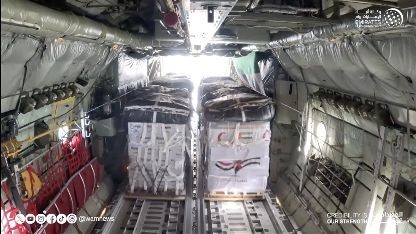 UAE and Egypt deliver third airdrop of humanitarian aid to Gaza