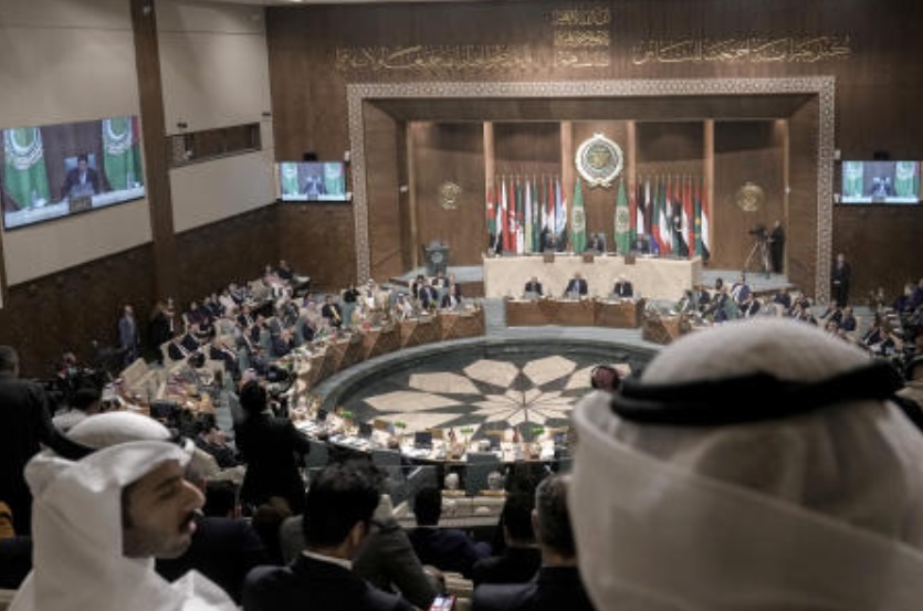 Arab foreign ministers attend the regular session of the Council of the League of Arab States at the Arab League headquarters in Cairo on Mar. 6, 2024. (AP)