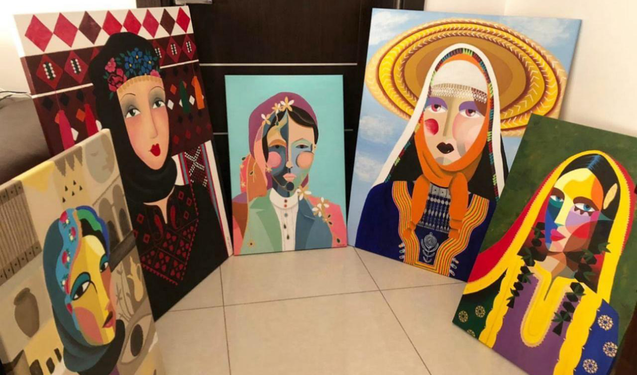In her first collection, Al-Jindan painted a series of Saudi Arabia women using a cubist style that was invented by Pablo Picasso and Georges Braque in the early 20th century. (Supplied)
