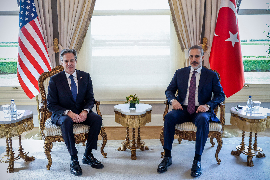 US Secretary of State Antony Blinken earlier met with Turkey's Foreign Minister Hakan Fidan in Istanbul in January. (File/AFP)