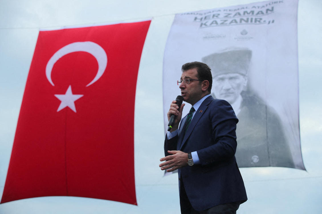 Istanbul’s mayor Ekrem Imamoglu, above, has been touted as a potential leader of the main opposition CHP and possibly a future president. (Reuters)