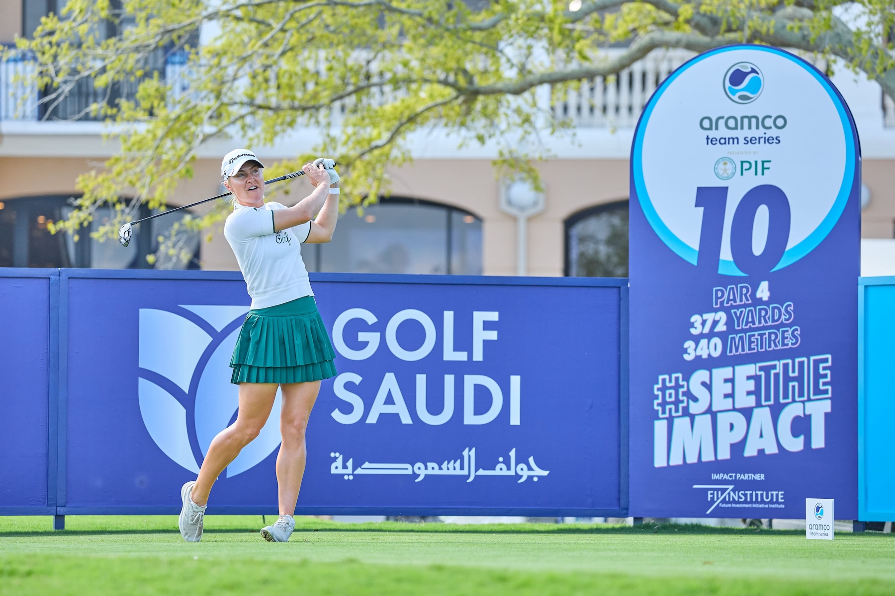 World No. 8 Charley Hull heads into the final day of competition as top of the leaderboard (LET)