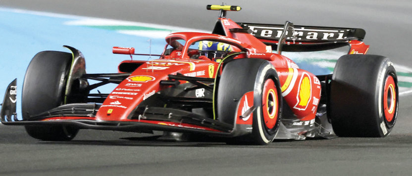Ferrari’s British reserve driver Oliver Bearman’s cool, good humor and controlled speed at the wheel made him the star of the show. (AFP)