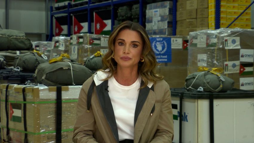 Jordan’s Queen Rania in a CNN interview with Christiane Amanpour. (CNN)