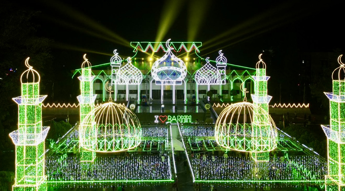 Cotabato City, the main city of the Bangsamoro Autonomous Region in Muslim Mindanao in the Philippines is illuminated with colorful lights for Ramadan celebrations on March 12, 2024. (Bangsamoro Information Office)