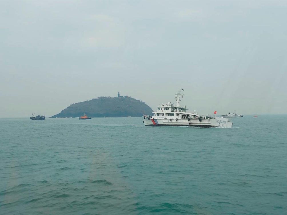 Authorities on both sides sent the rescue boats after a Chinese fishing vessel capsized in the early hours near the Taiwan-controlled Kinmen islands, on March 14, 2024. (Taiwan Coast Guard via Reuters)