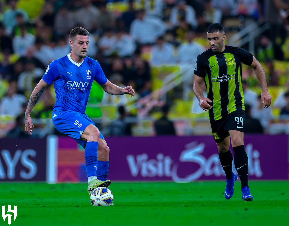 The King’s Cup semifinal between Al-Hilal and Al-Ittihad will be the sixth time the two clubs have played each other this season. (X:@Alhilal_EN)