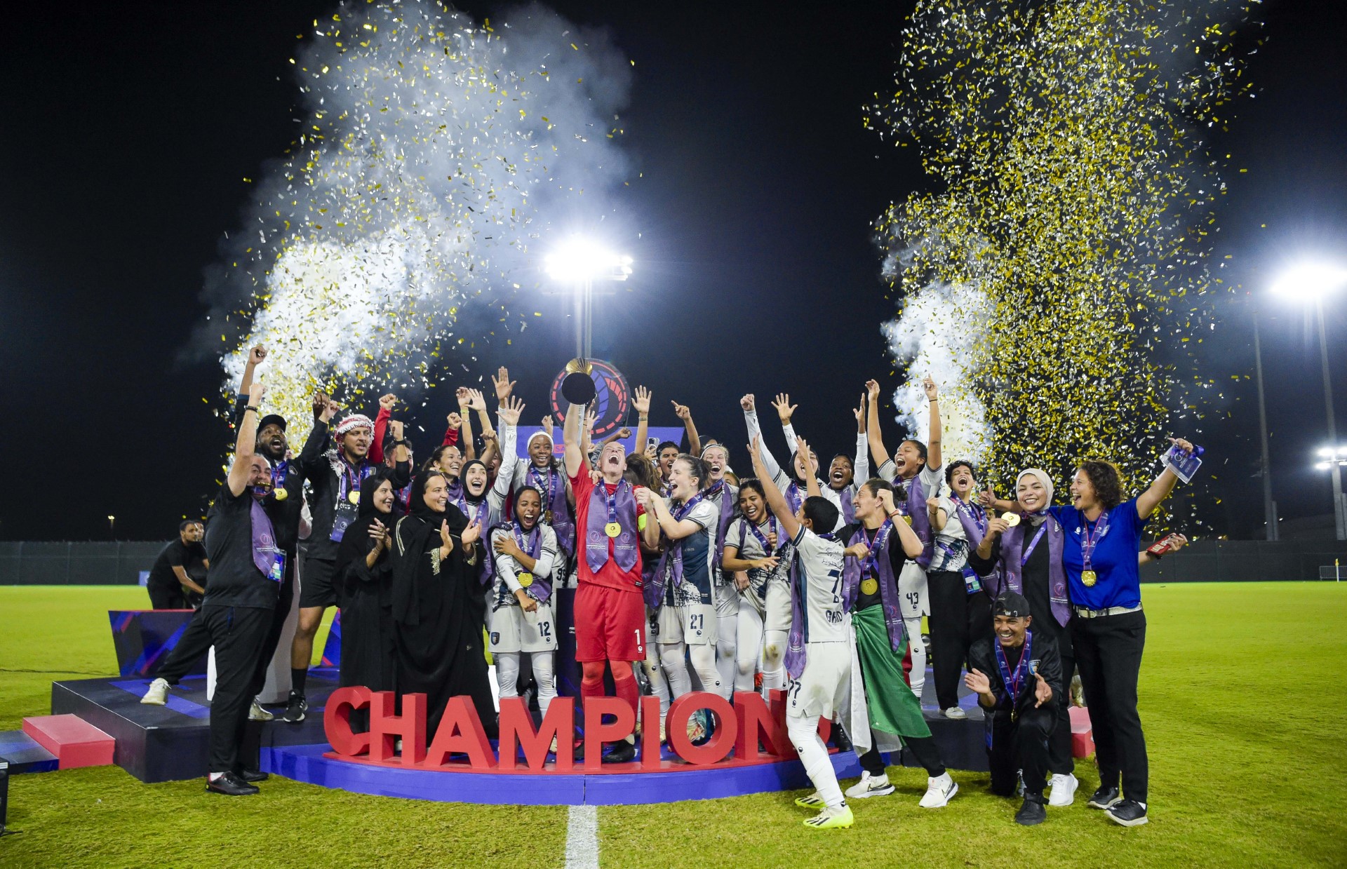 AlUla were crowned champions of the Saudi Arabian Football Federation Women’s First Division League after beating Al-Taraji 4-2 on penalties on Wednesday evening. (Supplied)