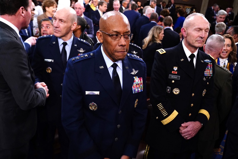 Gen. C.Q. Brown’s trip was part of the Pentagon’s full-court press to get the House to move forward on a $95 billion foreign aid package. (AFP)