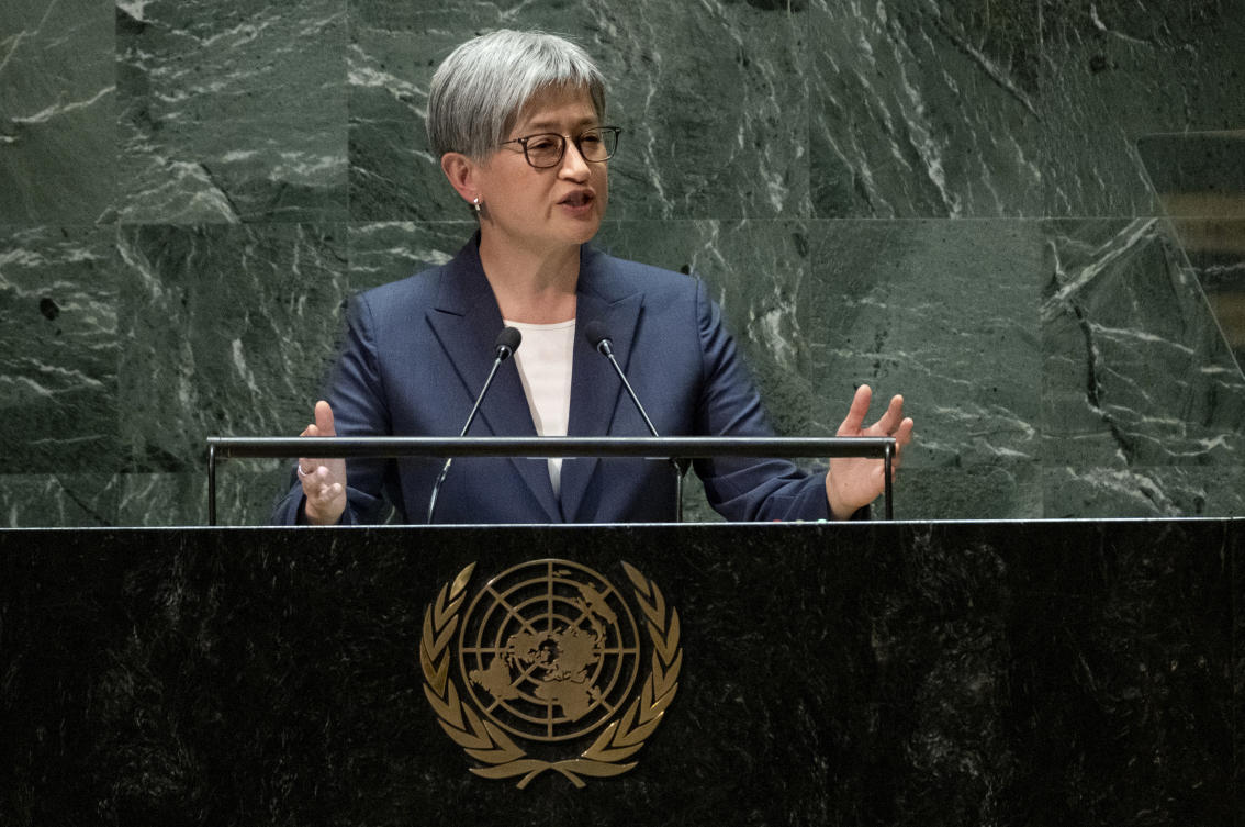 Australia's Minister for Foreign Affairs Penny Wong said her country will restore funding to UNRWA, weeks after agency lost hundreds of millions of dollars in support following Israeli allegations that some of its Gaza-based staff participated in the Oct. 7 attack. (File/AP)
