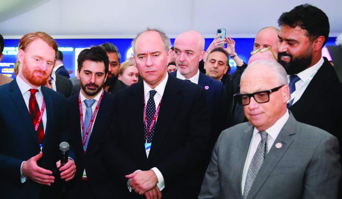 Lord Dominic Johnson visits Saudi pavilion at Global Urban Festival MIPIM in Cannes, France. (Supplied)