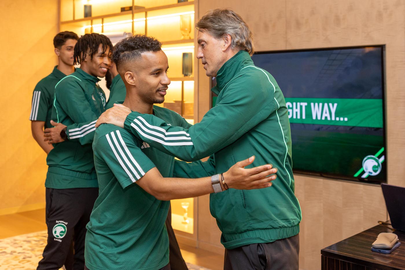Saudi Arabia’s national football team met at their training camp in Riyadh on Sunday. (Supplied)