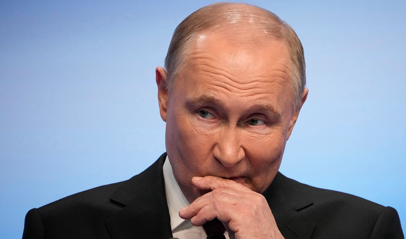 Russian President Vladimir Putin speaks on a visit to his campaign headquarters after the presidential election in Moscow, Russia, on March 18, 2024. (AP)