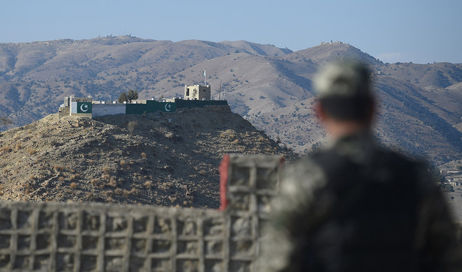A Pakistani army soldier stands guard on a border terminal in Ghulam Khan, a town in North Waziristan, on the border between Pakistan and Afghanistan, on January 27, 2019. (AFP/File)