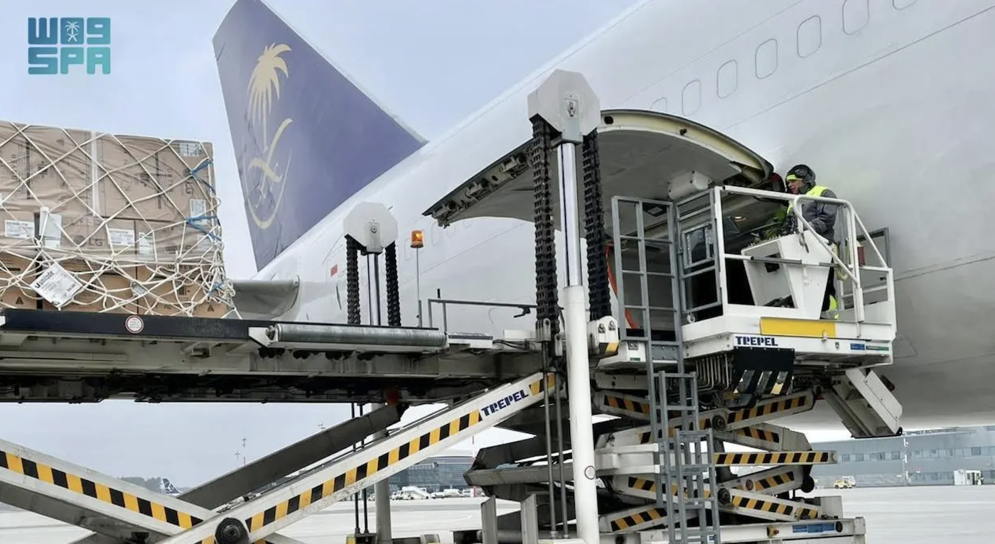 Saudi aid for the Ukrainian people arrived at Poland’s Rzeszow Airport on Tuesday. (SPA)