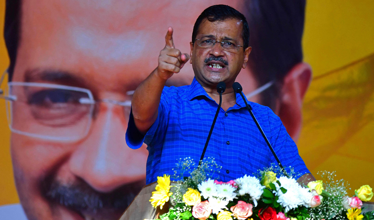 Delhi's chief minister Arvind Kejriwal speaks during a public rally in Guwahati on April 2, 2023. (AFP/File)