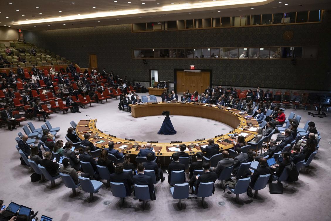 A new, tougher draft resolution put forward at the UN Security Council ‘demands an immediate ceasefire’ that leads ‘to a permanent sustainable ceasefire’ respected by all sides. (AP)
