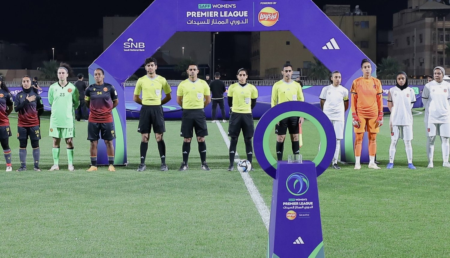 The clash the Al-Qadsiah’s stadium in Al-Khobar saw Abdullah Al-Madad and Khaled Al-Anezi take part as assistant referees. (SAFF)